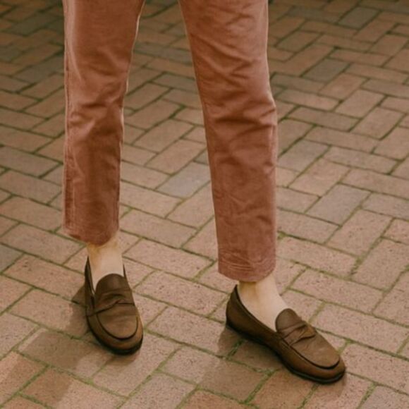 FRYE Brown Leather Slip On Driving Loafer Shoes Mens Size 7.5 - Picture 1 of 9